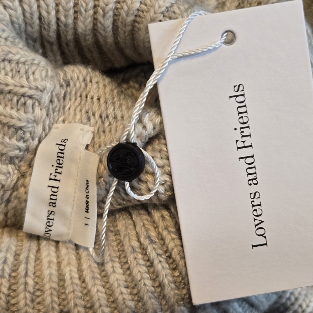 LOVERS + FRIENDS Stone Turtleneck Lightly Distressed Sweater Cozy Neutral - Picture 11 of 11